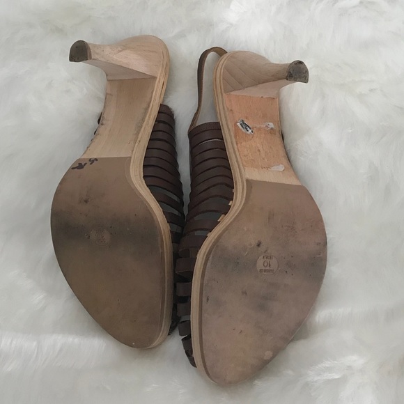 Kors Brown Cutout Slingback Wooden Heels - Picture 5 of 5
